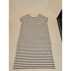 Lauren Ralph Lauren Women's Black and‎ White Striped Knit Dress Short Sleeve